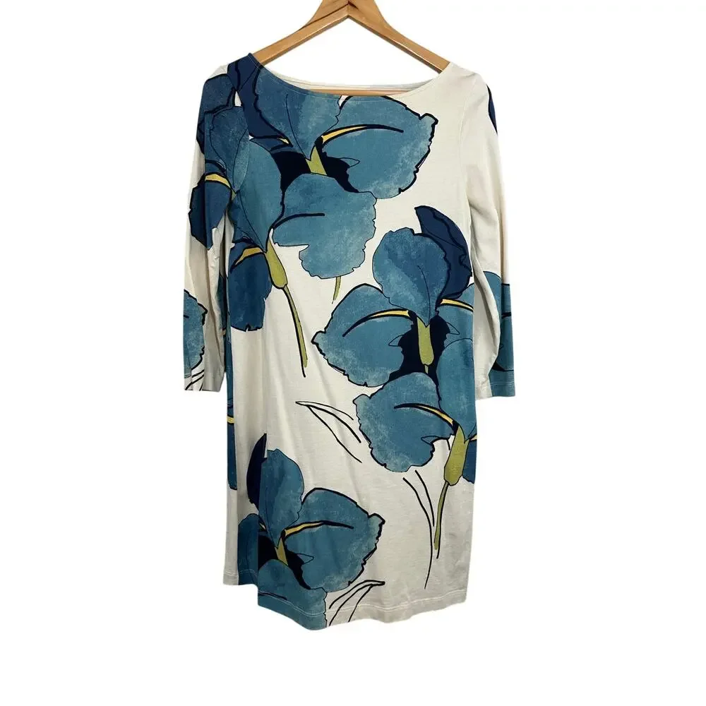 Tory Burch Pima Cotton Bonnie Shift Dress Floral Size S Oasis Persica